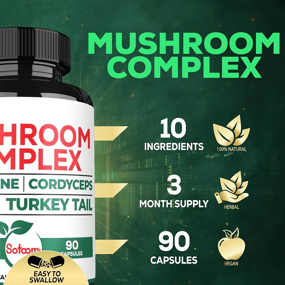 Satoomi Lions Mane Mushroom Complex - 90 Capsules - image 3