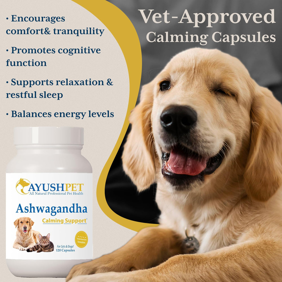 Ayush Herbs Pet Ashwagandha Capsules for Dogs & Cats - 120 Capsules - image 2