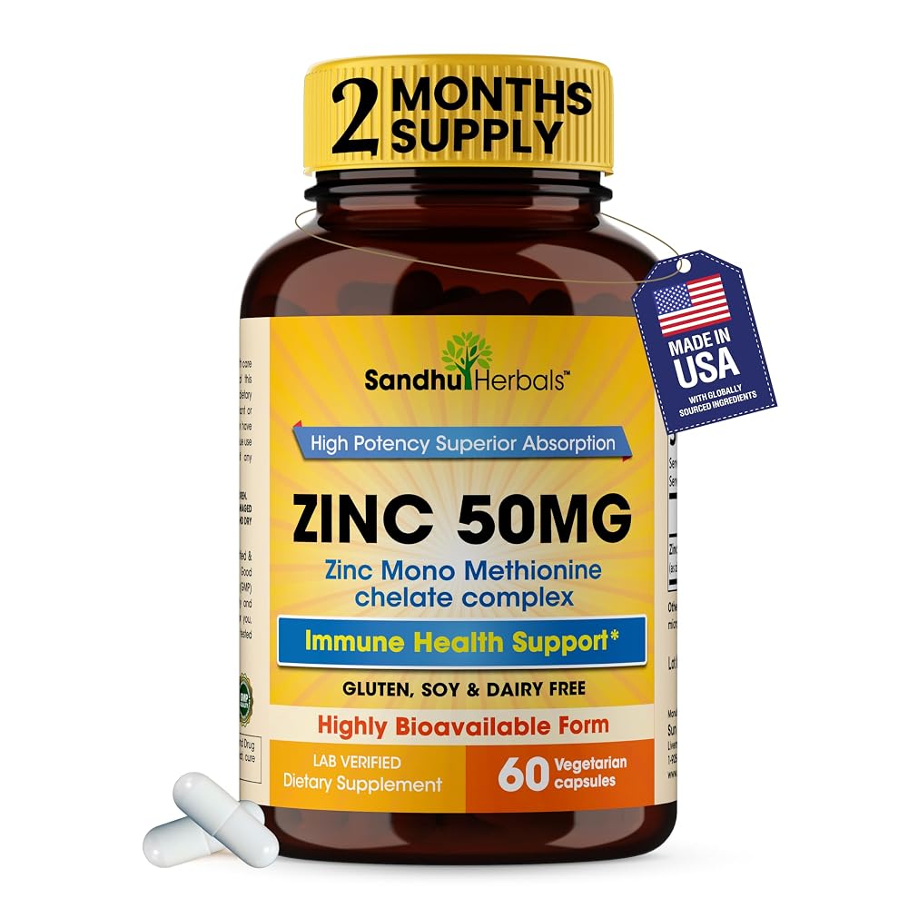 SANDHUHERBALS Zinc Capsules for Men & Women