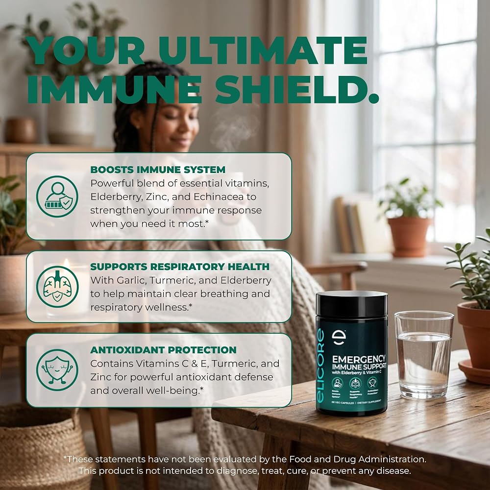 ELICORE Premium Emergency Immune Support Supplement - 60 Capsules - image 3