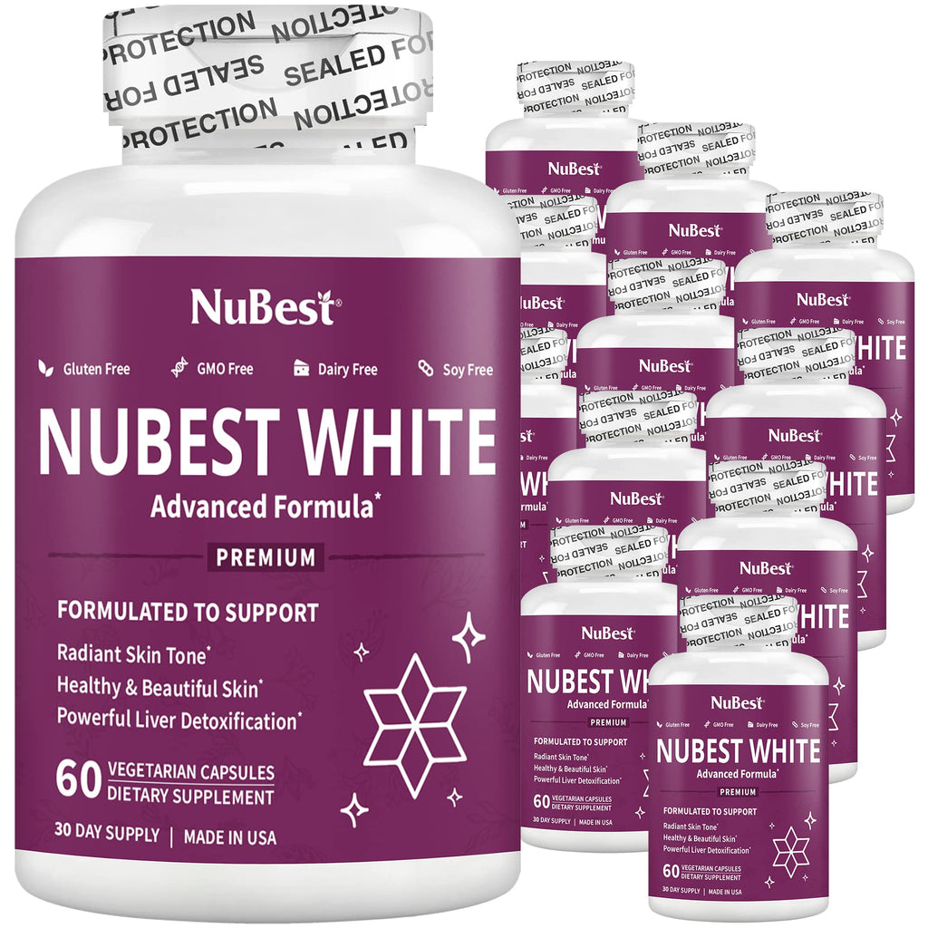 NuBest White Glutathione 400mg Skin Brightening Supplement - 12 Pack