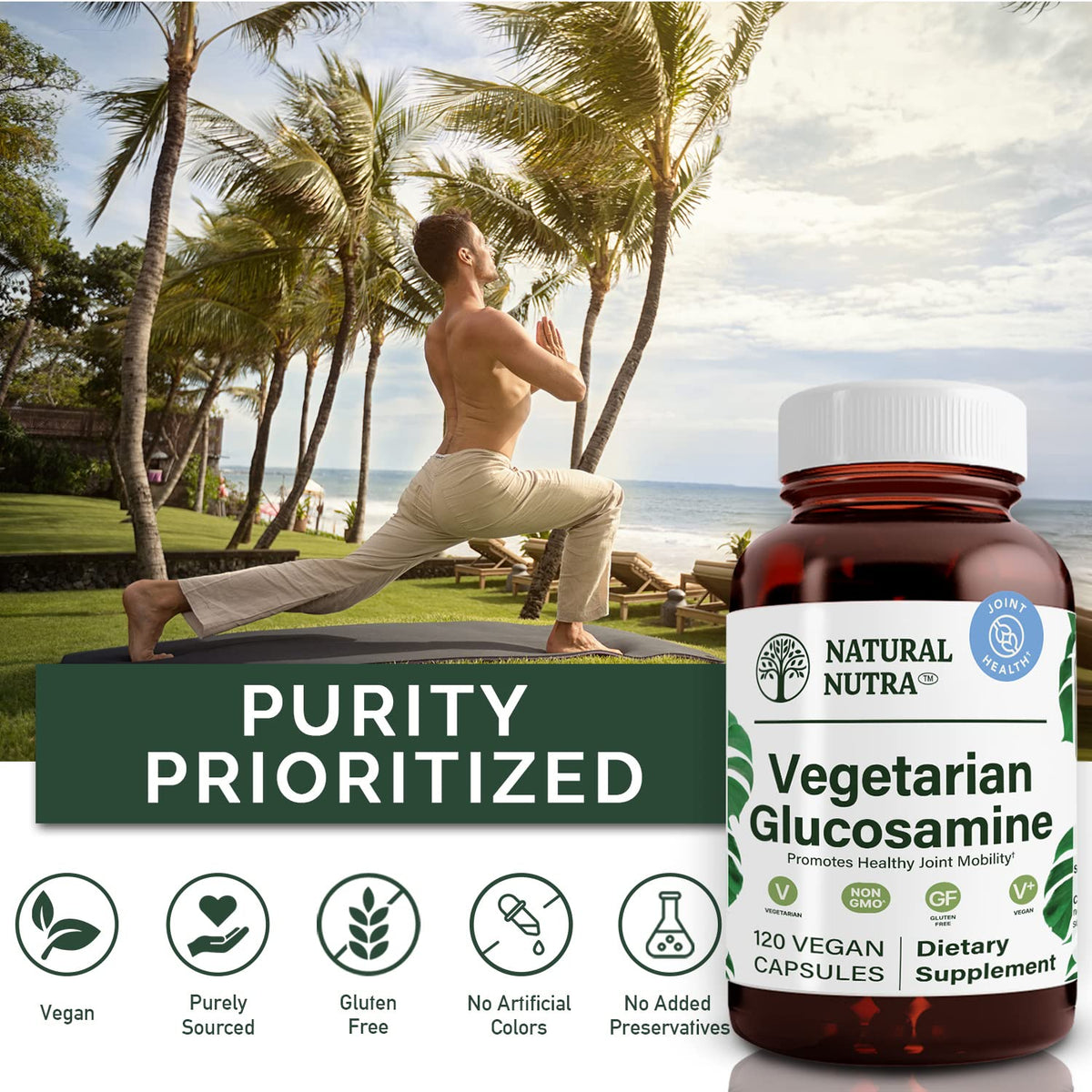Natural Nutra Vegan Glucosamine Hydrochloride - 120 Capsules - image 4