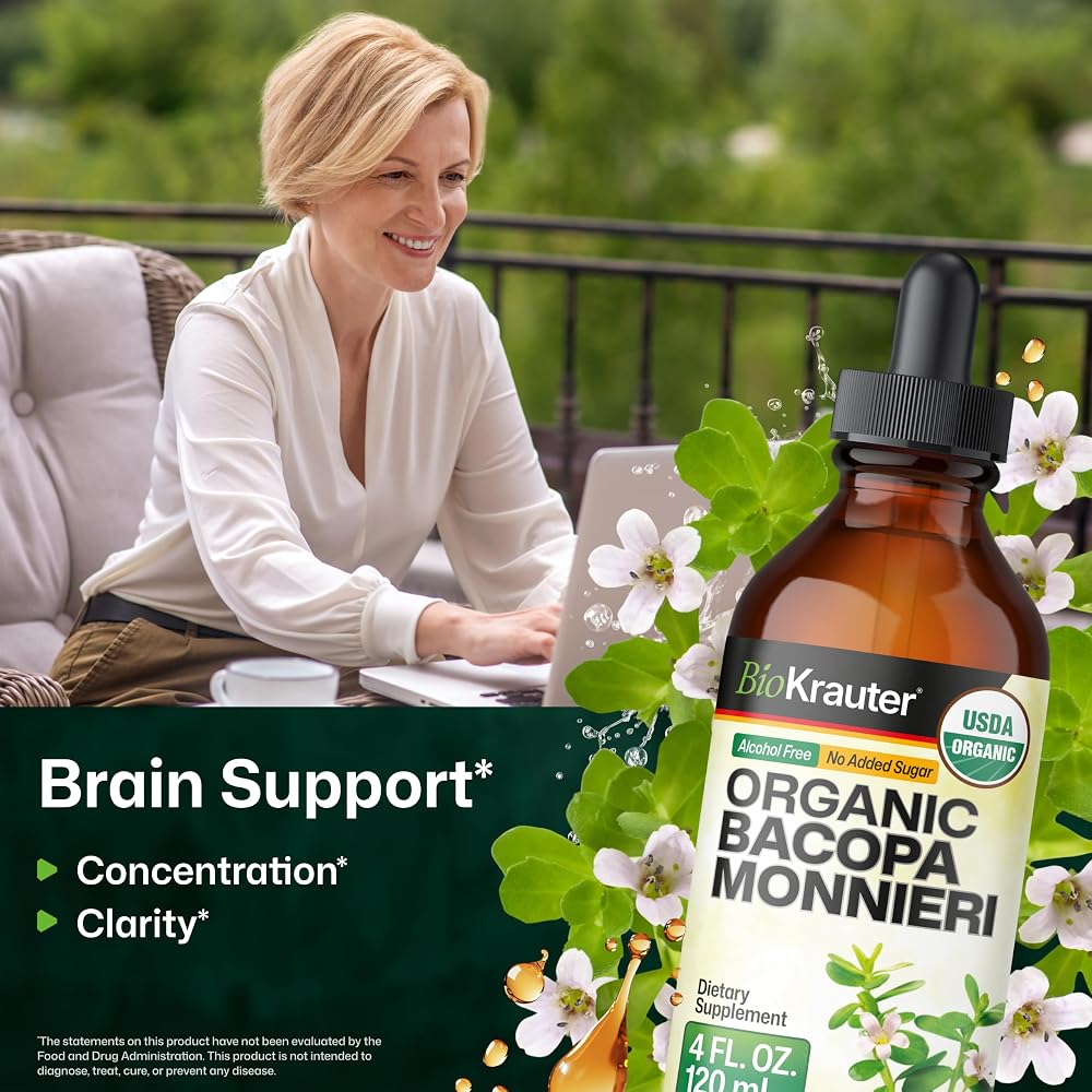 BIO KRAUTER Bacopa Monnieri for Brain Support - 4 Fl Oz - image 2