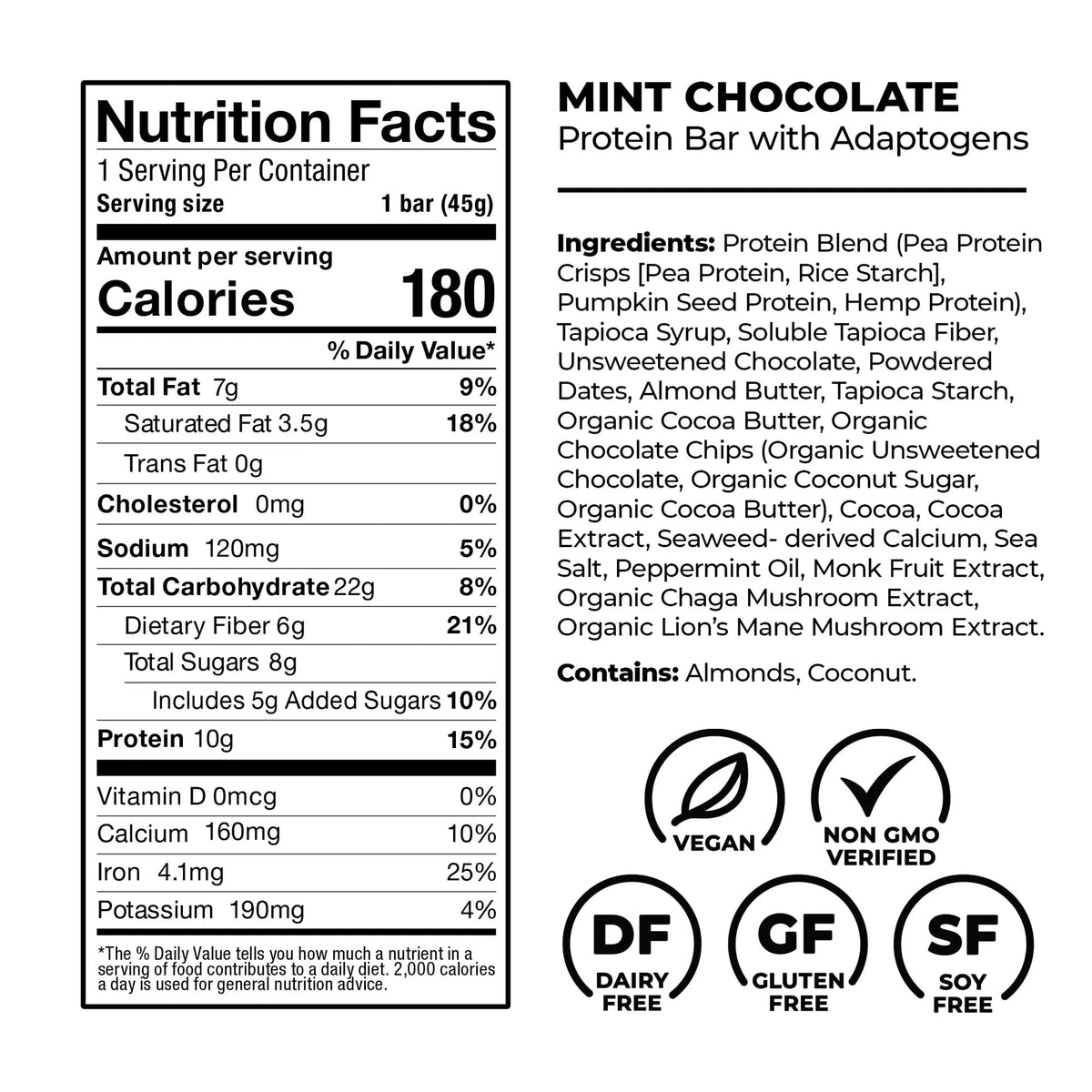 Laird Superfood Functional Protein Bars with Adaptogens