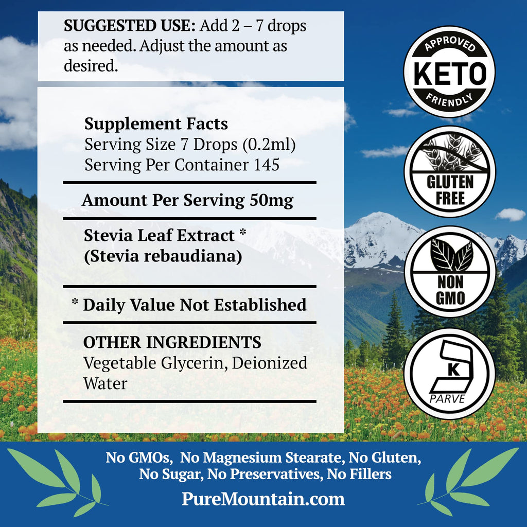 Pure Mountain Botanicals Liquid Stevia Drops