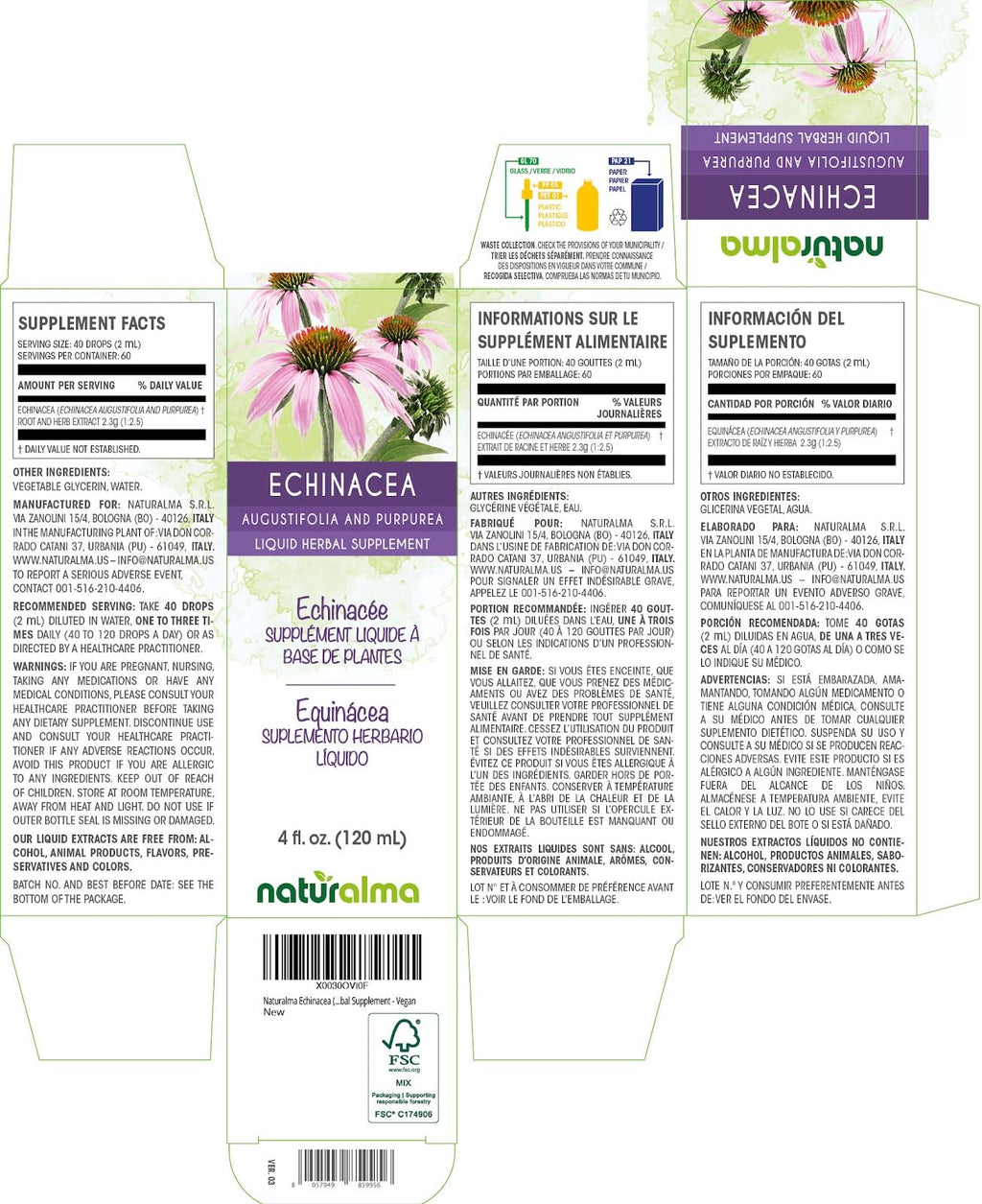 Naturalma Echinacea Root and Herb Alcohol-Free Tincture - 4 fl oz - image 2
