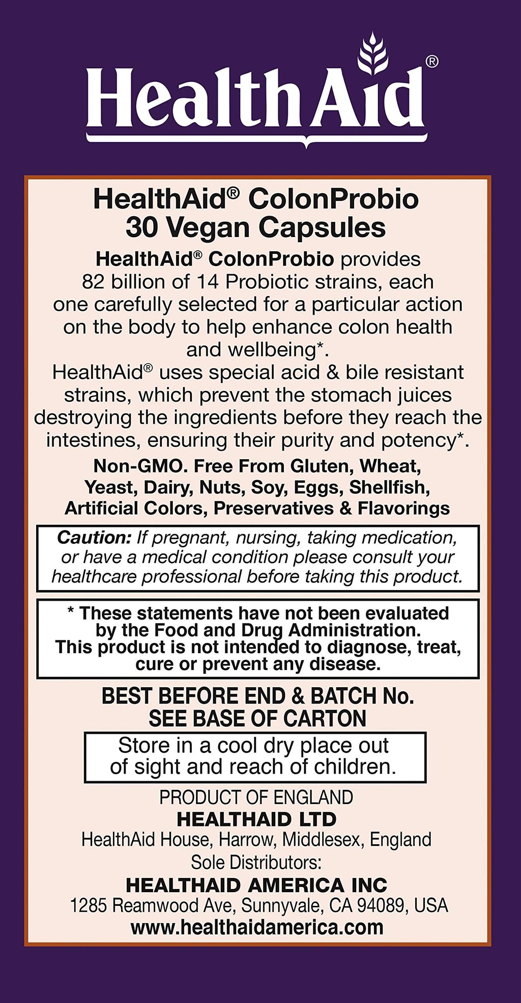 HealthAid ColonProbio 82 Billion CFU Probiotic - 30 Capsules - image 2