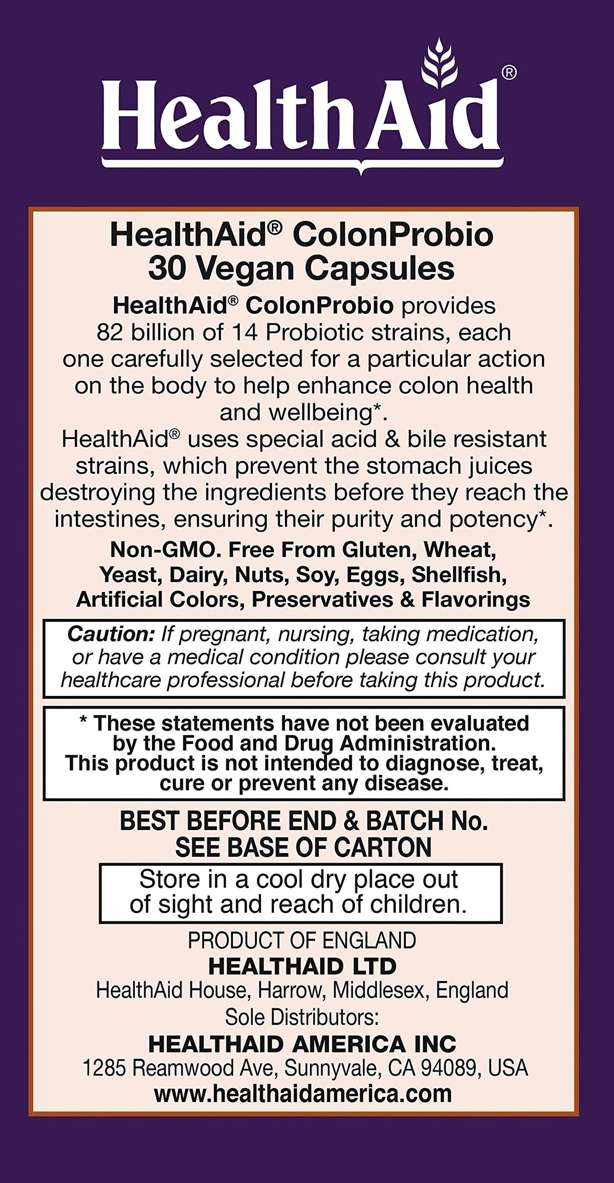 HealthAid ColonProbio 82 Billion CFU Probiotic - 30 Capsules - image 2