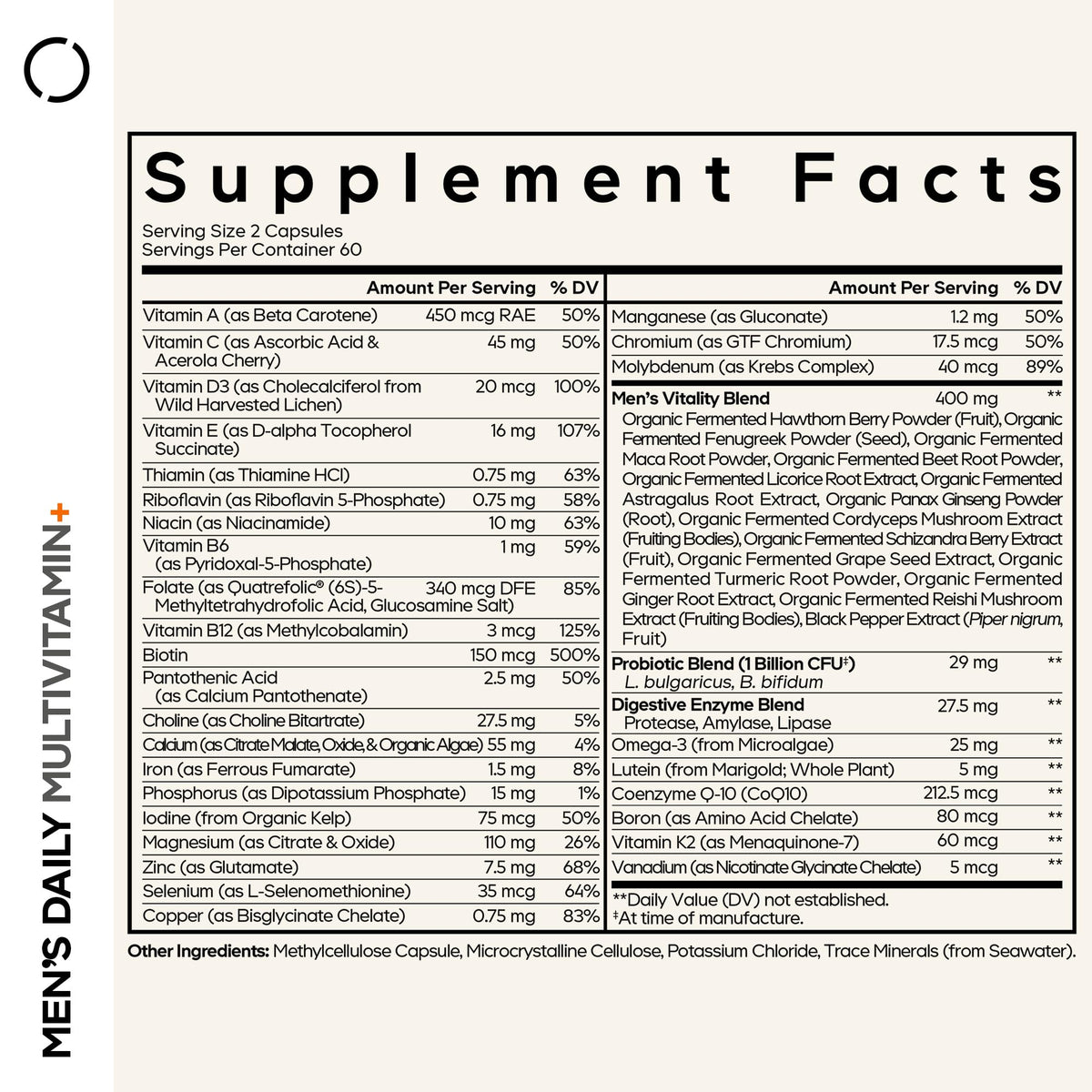 Codeage Men's Multivitamin with Probiotics & Omega-3 - 120 Capsules - image 2