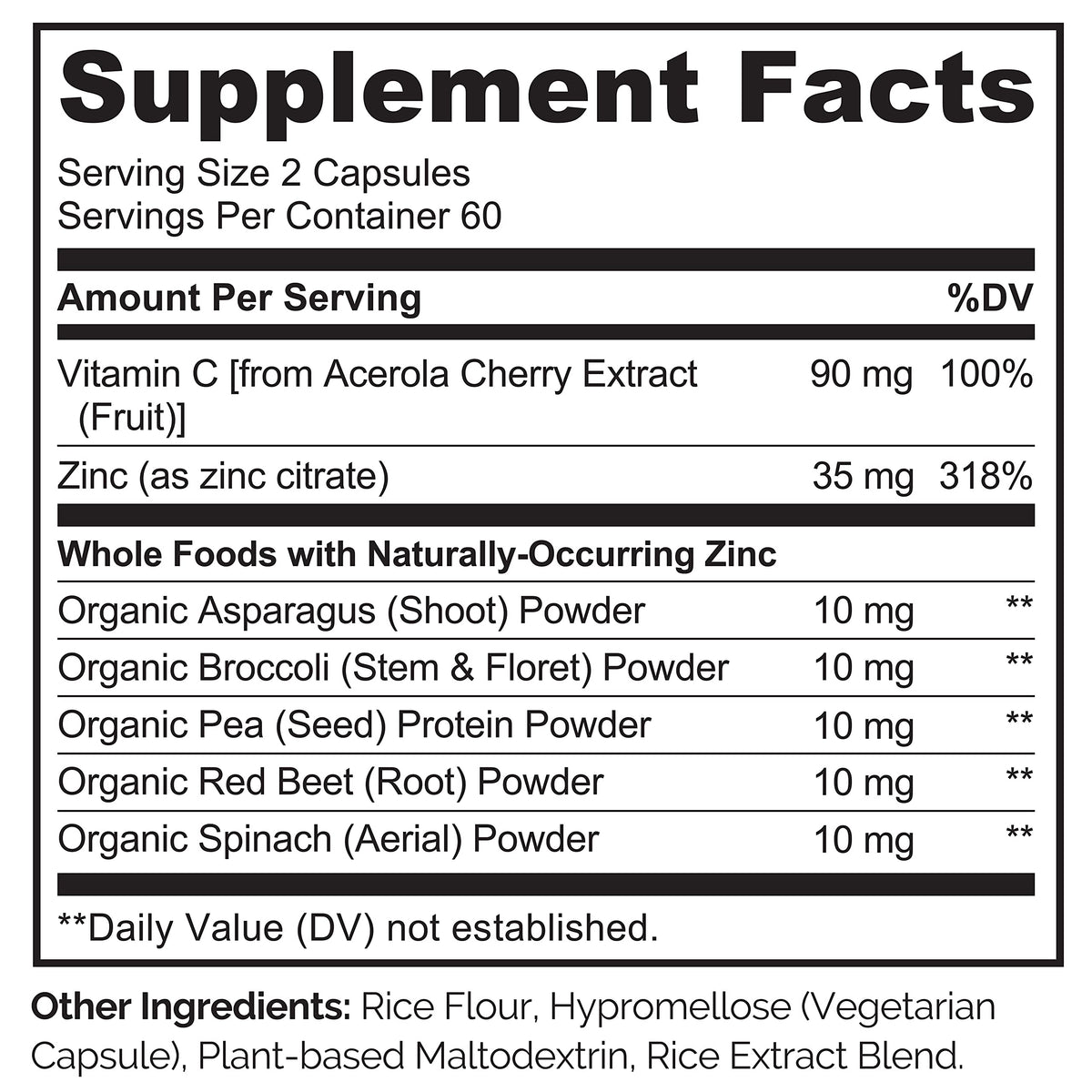 NATURELO Vegan Zinc Immune Support Capsules with Vitamin C - 240 Capsules - image 3