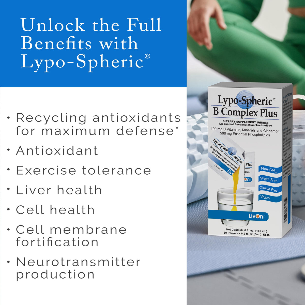 LivOn Laboratories Lypo-Spheric B Complex Plus - 30 Packets - image 4