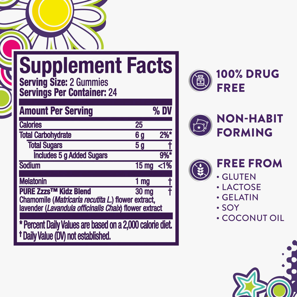 ZzzQuil PURE Zzzs Kidz Melatonin Sleep Aid Gummies - 48 Gummies - image 6