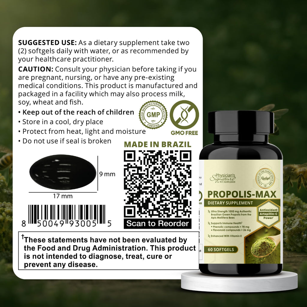 Rawleigh Brazilian Green Propolis Extract 1000mg - 60 Softgels - image 7