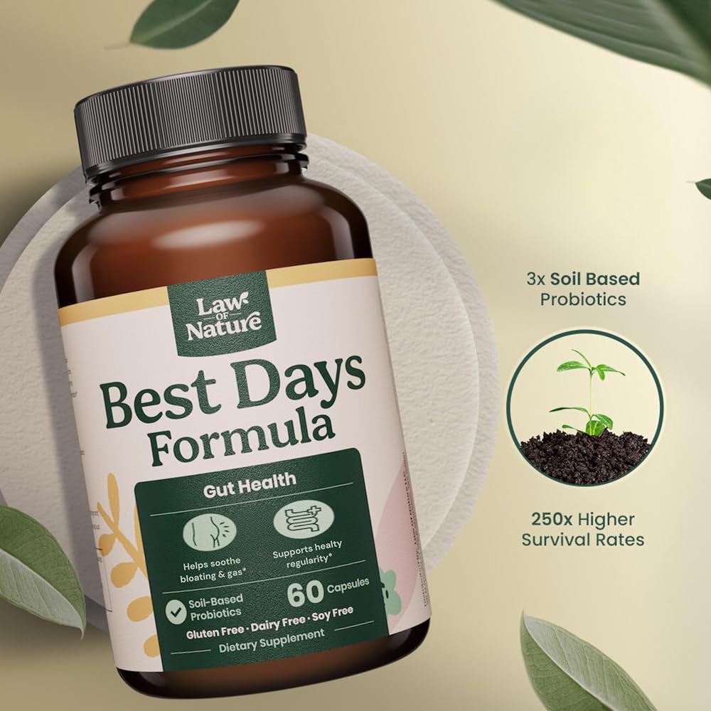 Law Of Nature Best Days Formula Gut Support - 60 Capsules - image 4