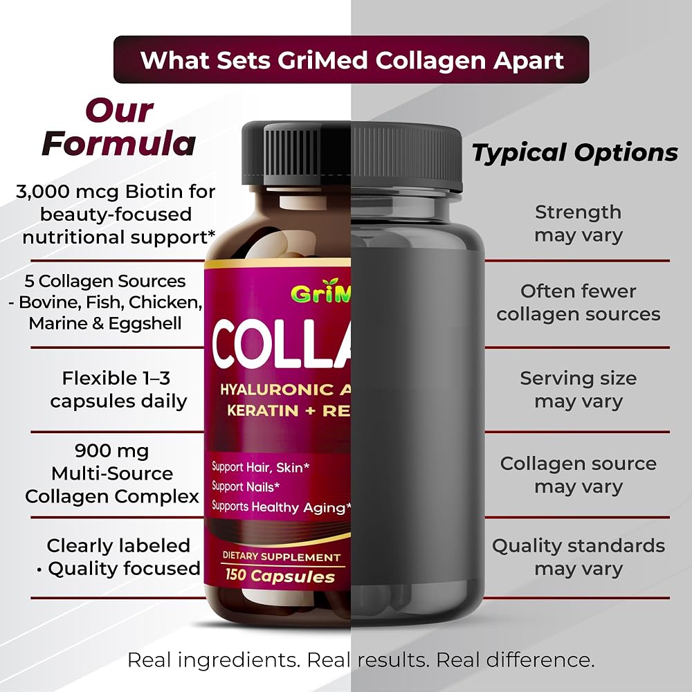 GriMed Collagen Complex 8-in-1 with Biotin & Hyaluronic Acid - 150 Capsules - image 6