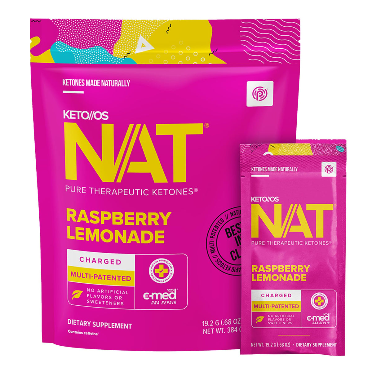 Prüvit Keto//OS NAT Raspberry Lemonade Drink Mix - 20 Sachets
