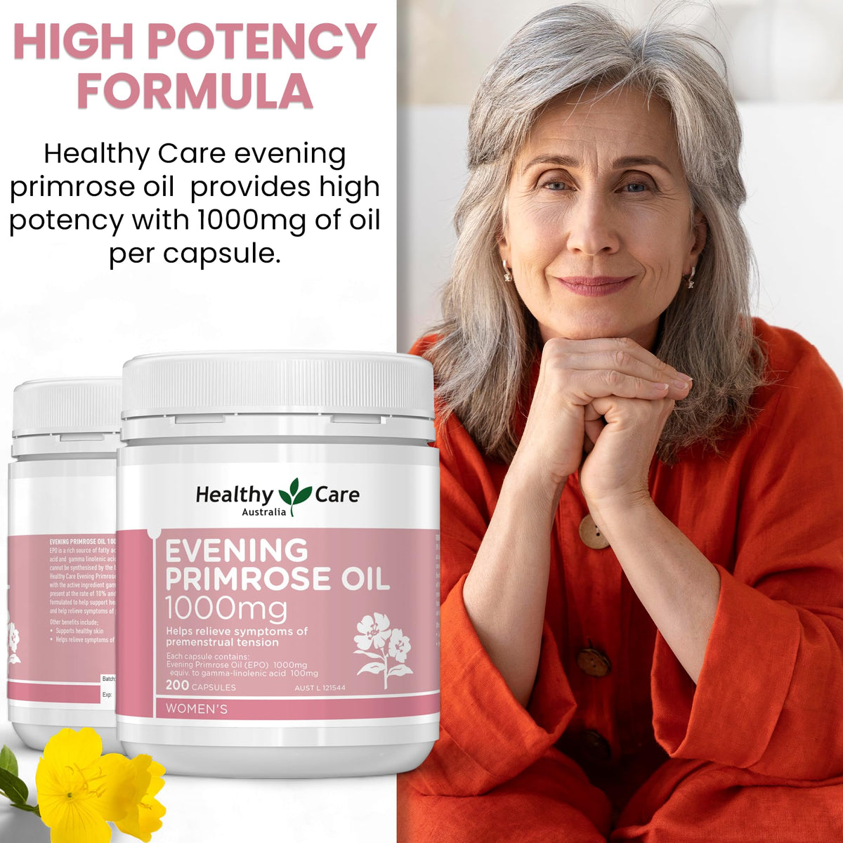 Healthy Care Evening Primrose Oil 1000mg - 200 Capsules - image 4