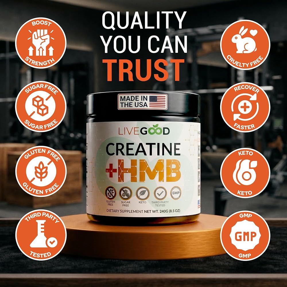 LIVEGOOD Creatine Monohydrate with HMB Powder - 30 Servings - image 8