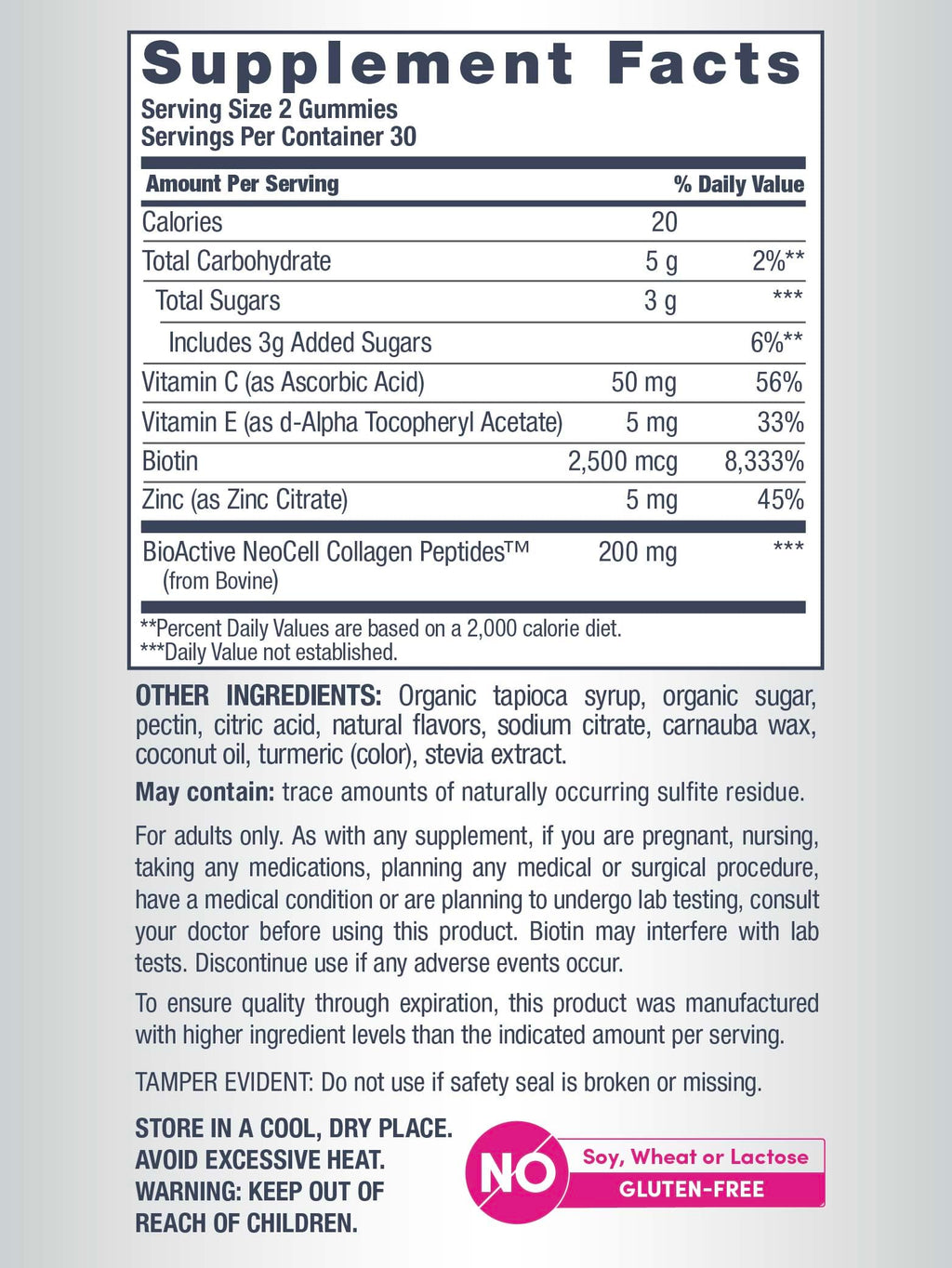 NeoCell Hair Skin and Nails Gummies with Collagen - 60 Count - image 4
