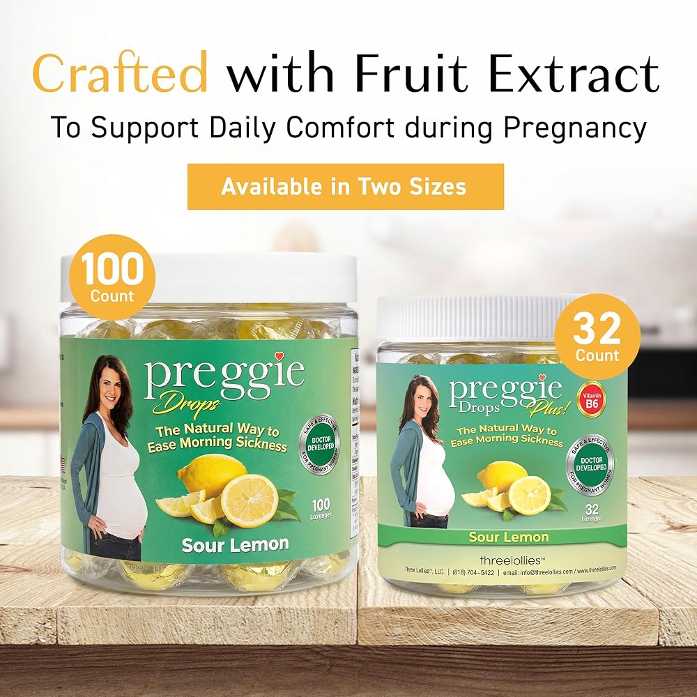 Three Lollies Preggie Pop Drops Sour Lemon Pregnancy Nausea Relief - 32 Count - image 4