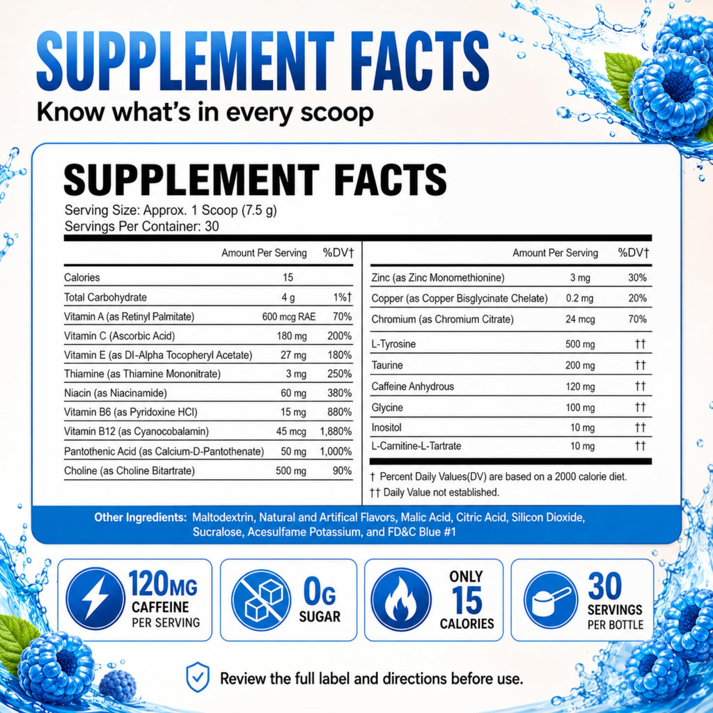 Morning Buzz Energy Drink Powder - Energy Boost Drink Mix