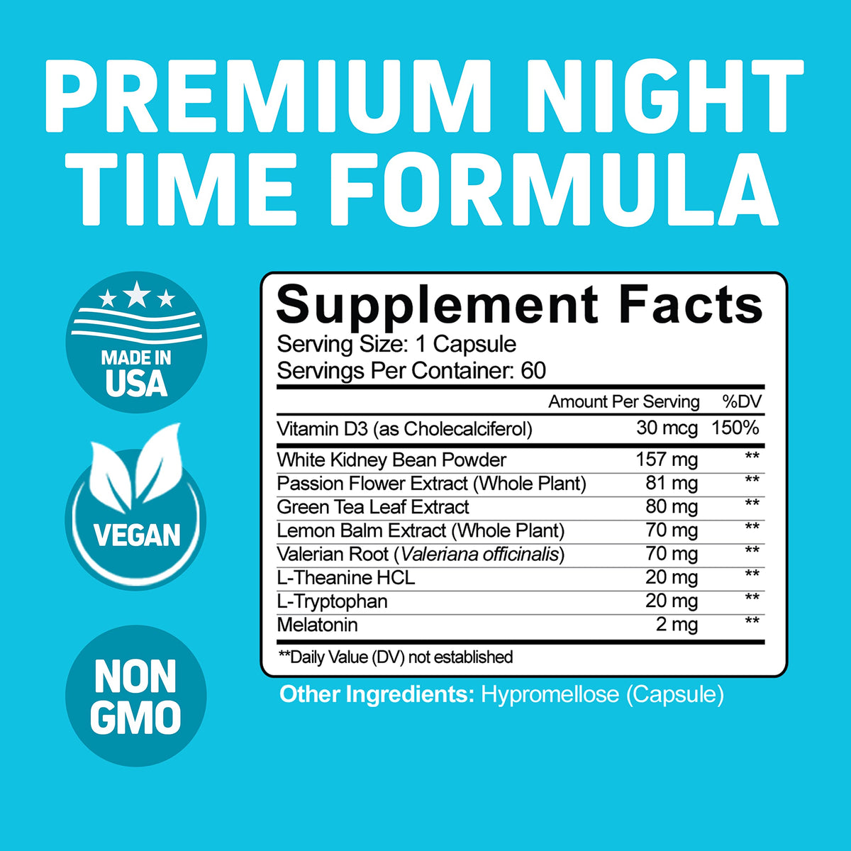 Herbtonics Night Time Burn Sleep & Weight Management - 60 Capsules - image 2