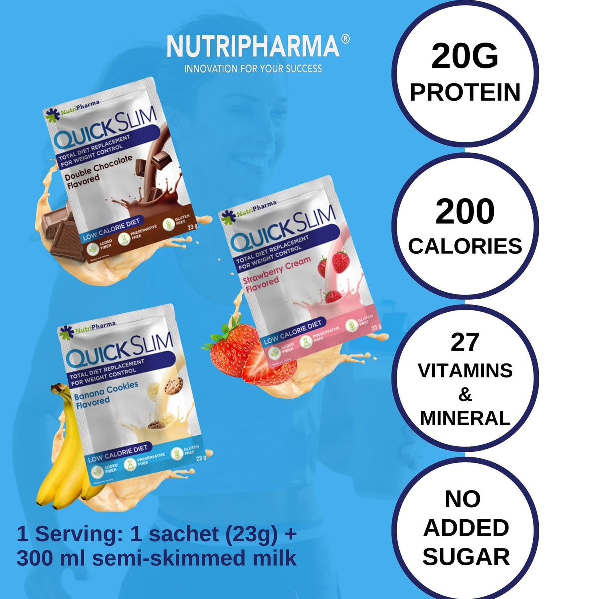 NUTRIPHARMA Quick Slim Quick Slim Meal Replacement Shakes for Weight