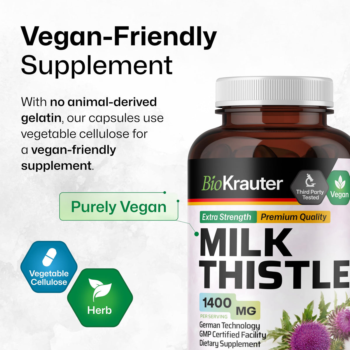 BIO KRAUTER Milk Thistle Supplement for Liver Support - 250 Capsules - image 4