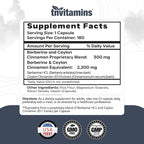 TNVitamins Berberine with Ceylon Cinnamon 2200 mg - 180 Capsules - image 2