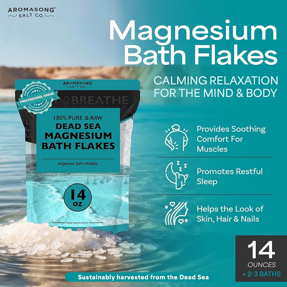 Aromasong Dead Sea Magnesium Flakes for Bath - 14 oz - image 2