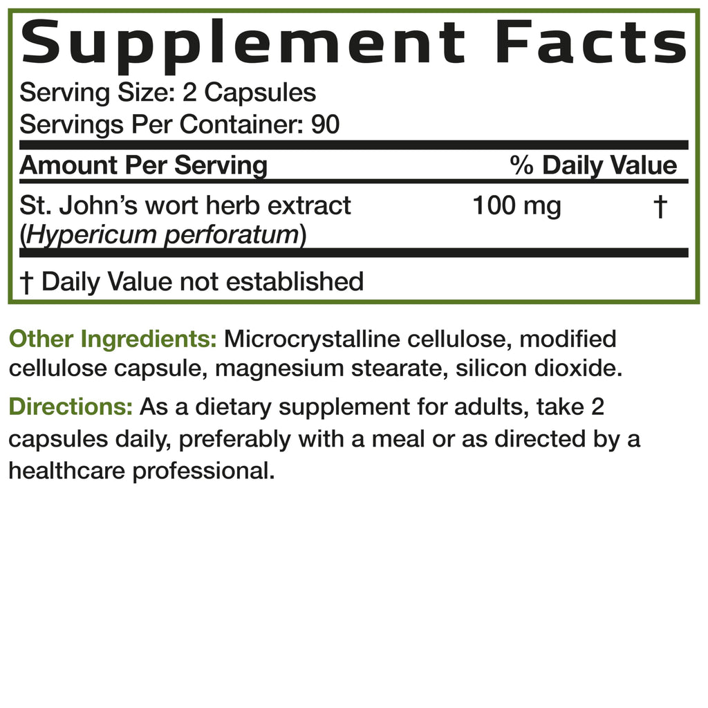 Bronson St. John's Wort 700 MG per Serving Hypericum Perforatum