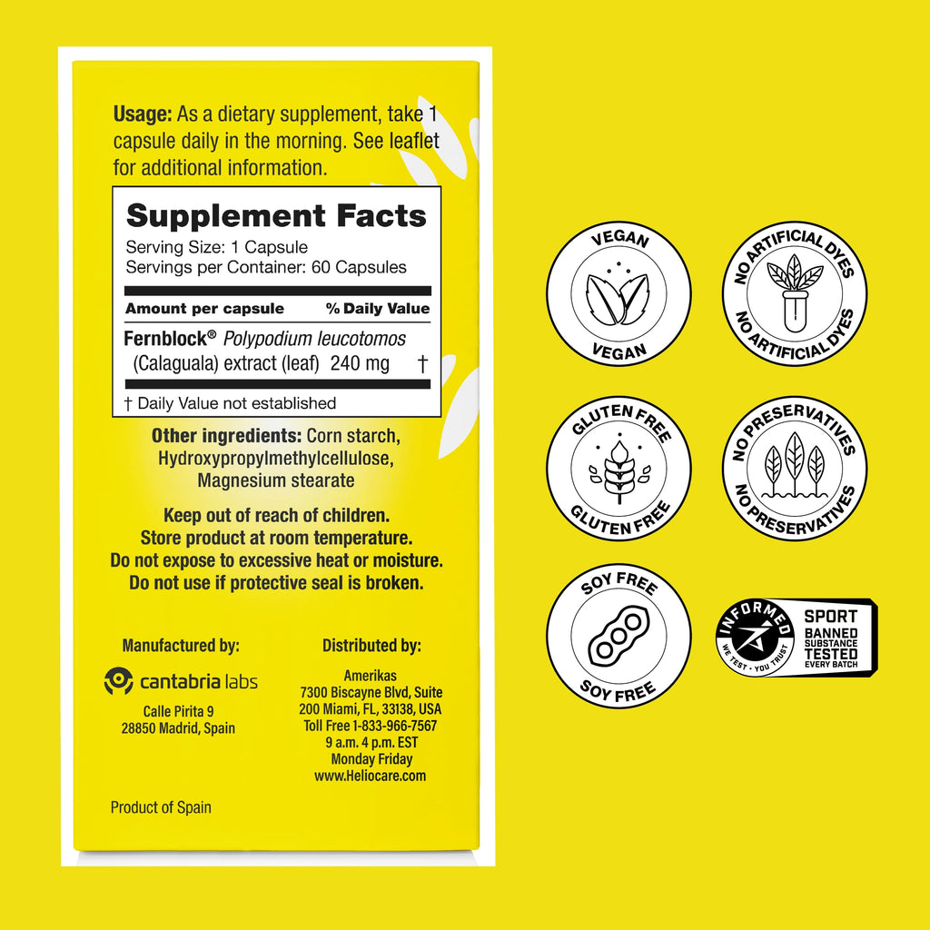 Heliocare Polypodium Leucotomos Extract 240mg - 60 Capsules - image 7