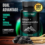 Blast Supplements Shilajit & Ashwagandha 1000mg/500mg - 180 Capsules - image 4