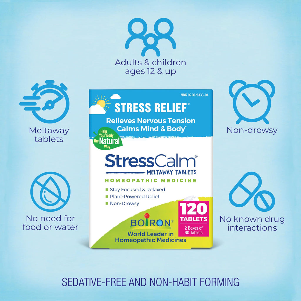 Boiron StressCalm Tablets for Stress Relief - 120 Tablets - image 3