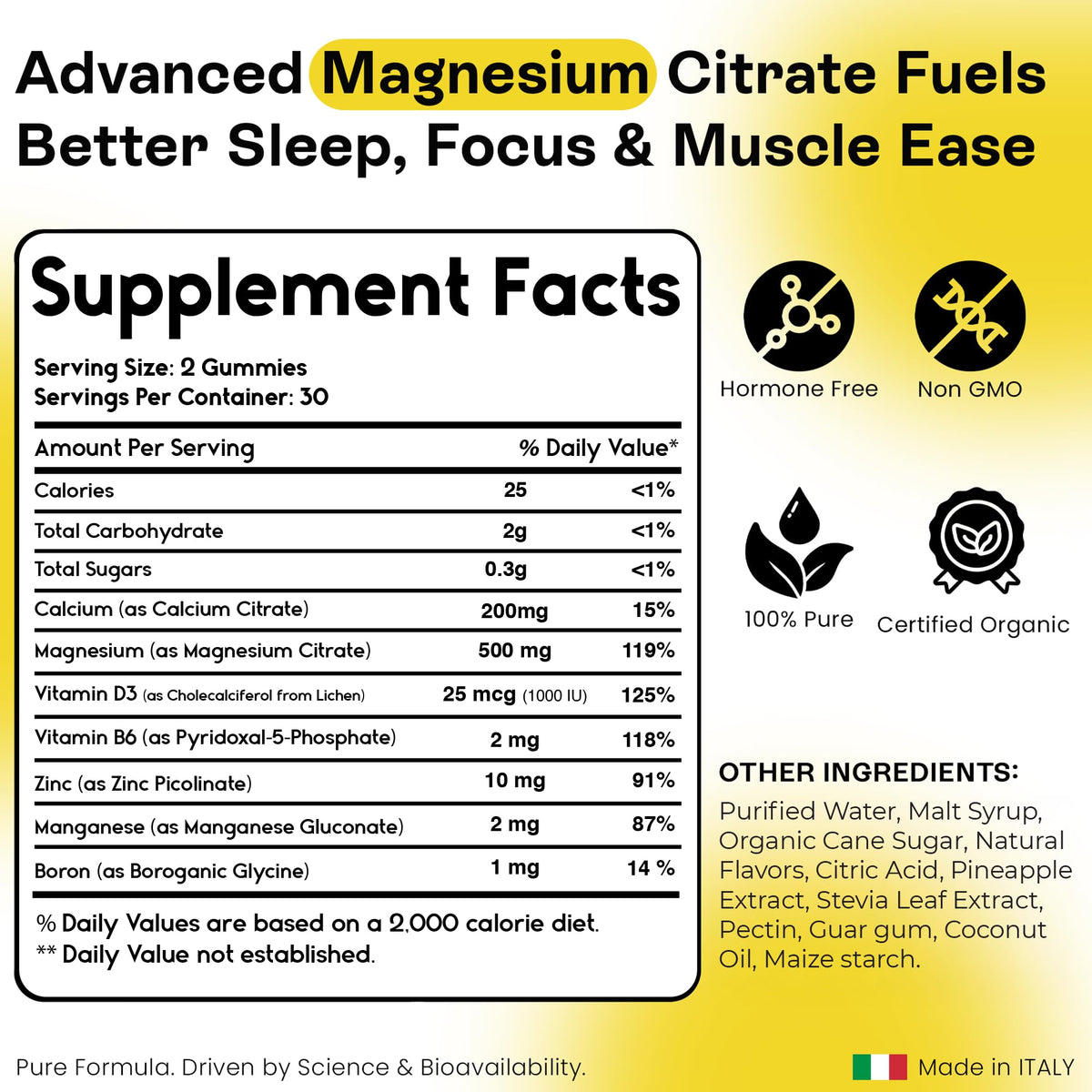 Pharmlitalia Magnesium Citrate Gummies 500mg - 60 Gummies - image 2