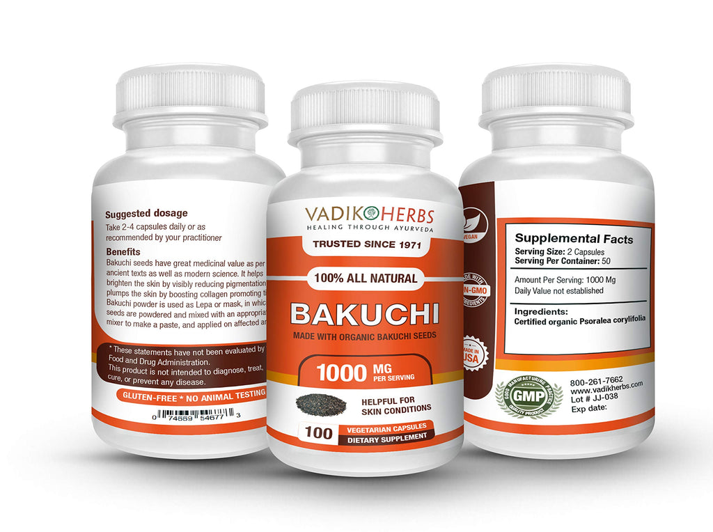 Certified Organic Vadik Herbs Bakuchi Babchi (Psoralea corylifolia)