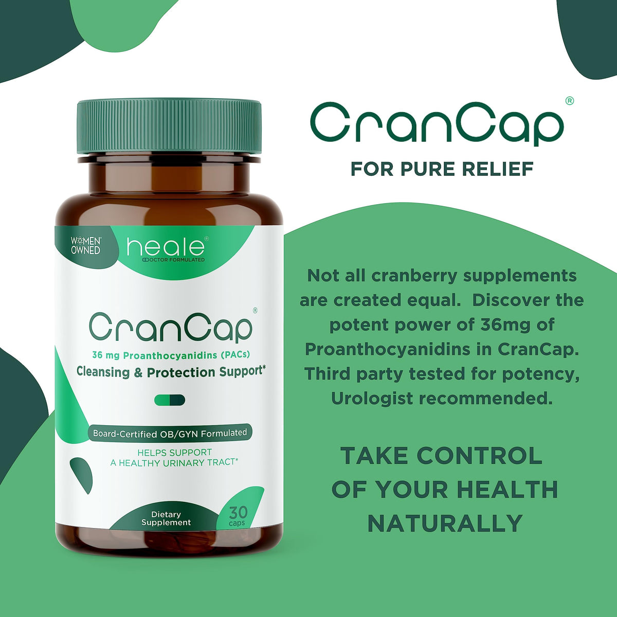 CranCap Cranberry Pills Urinary Tract Support - 30 Capsules - image 3