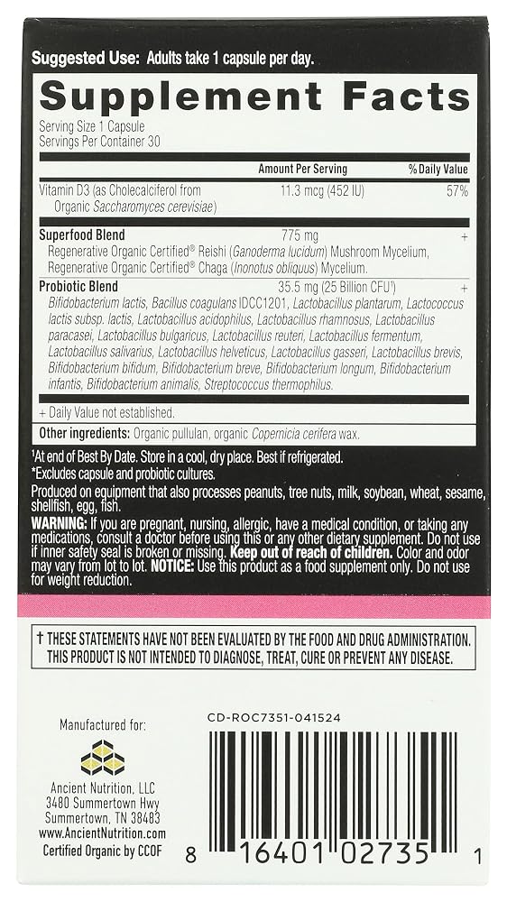 Ancient Nutrition Probiotics Women's 25B - 30 Count - image 2