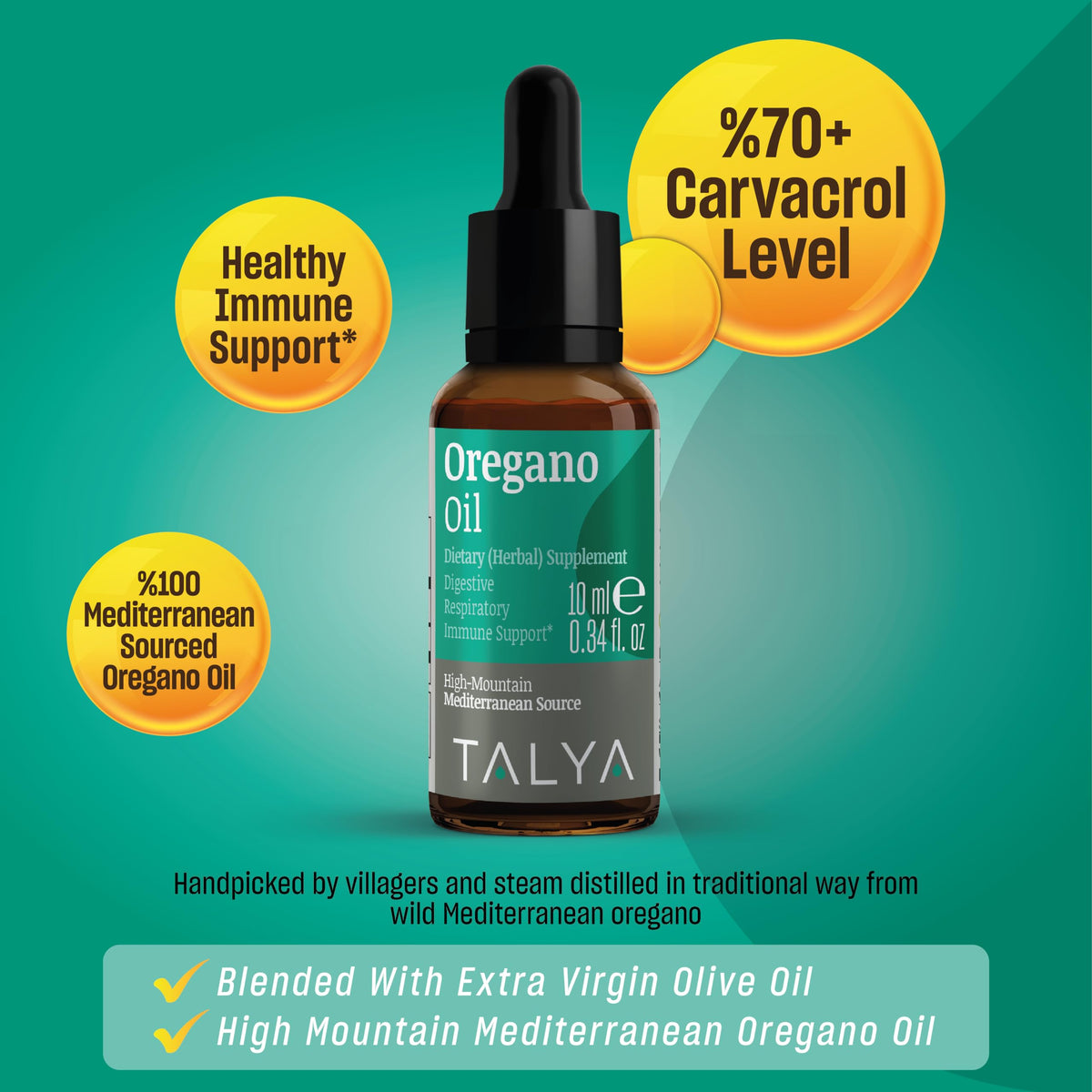 TALYA Oregano Oil 0.34 fl oz - Immune Support Liquid - image 2