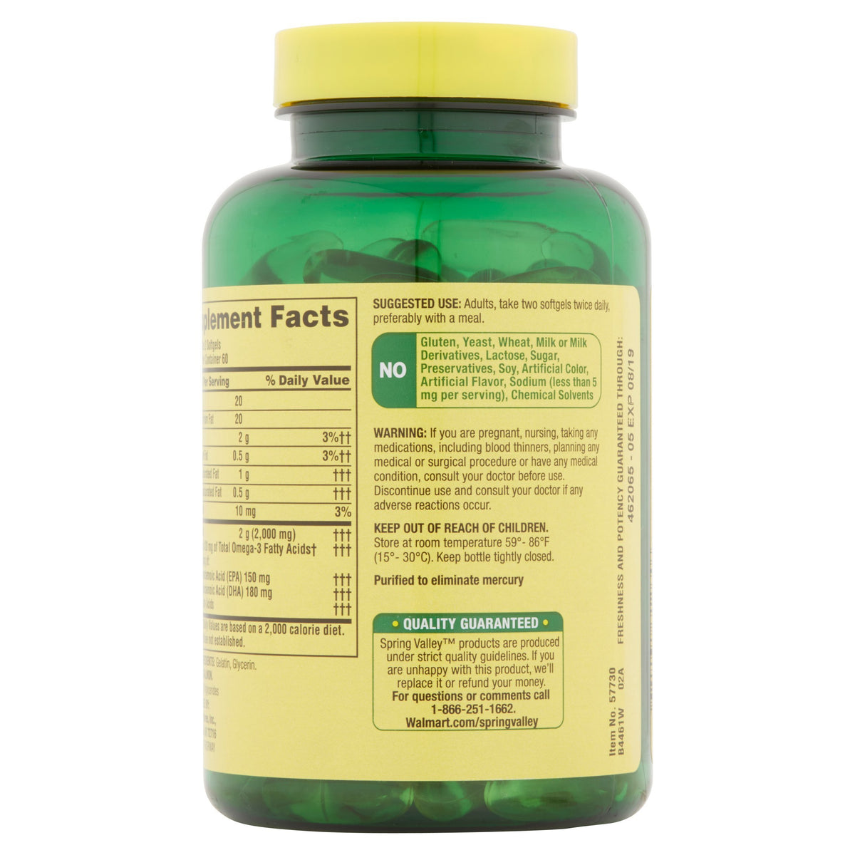 Spring Valley Salmon Oil 1000 mg - 120 Softgels - image 5