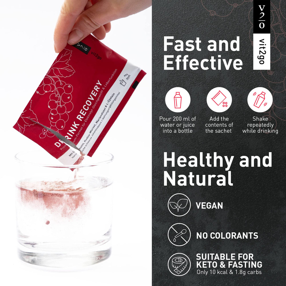 Vit2Go Drink Recovery Electrolytes Powder 250g with Vitamins
