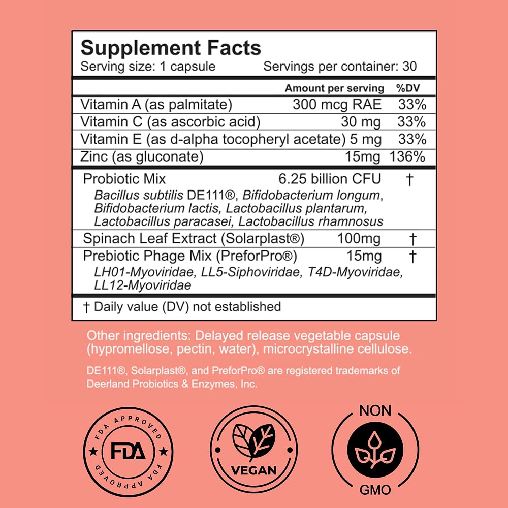 Dermala #FOBO Acne Supplement with Probiotics & Zinc - 30 Capsules - image 3