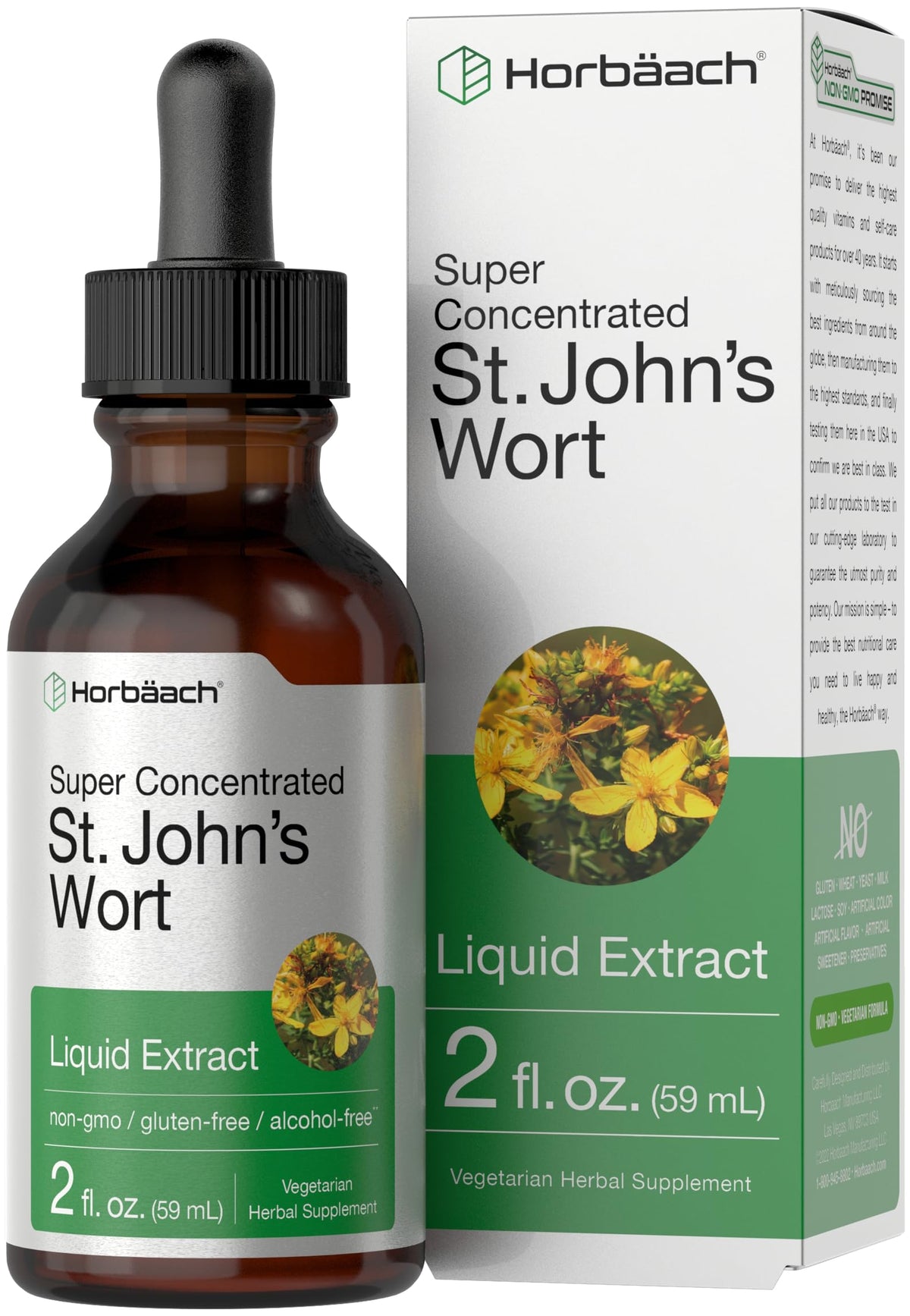 Horbäach St. John's Wort Tincture Alcohol Free - 2 Fl Oz