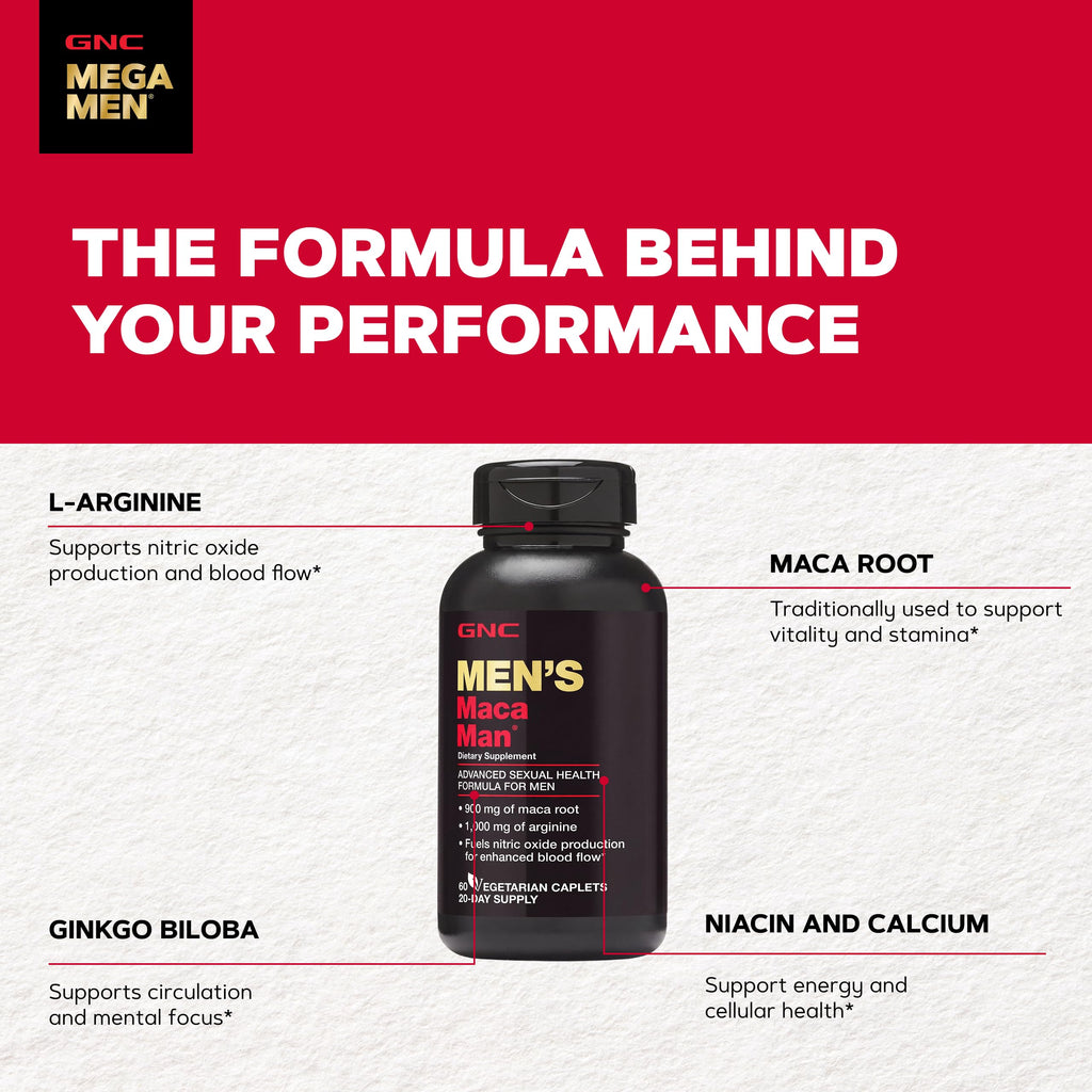 GNC Men's Maca Man 900 mg - 120 Caplets - image 5