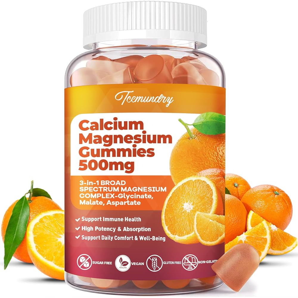 Tcemundry Calcium Magnesium Supplement Gummies for Adults: Calcium