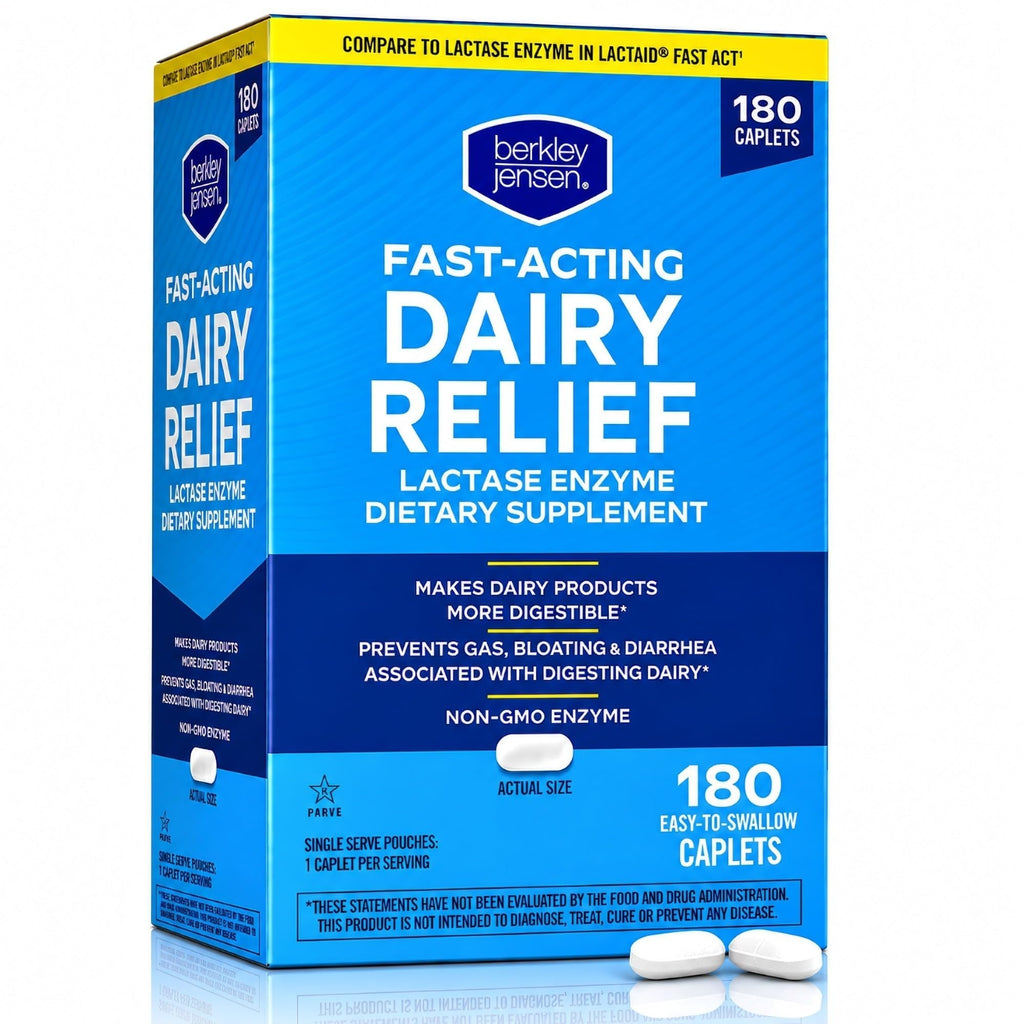 Berkley Jensen Maximum Strength Lactase Enzyme 9000 FCC - 180 Tablets