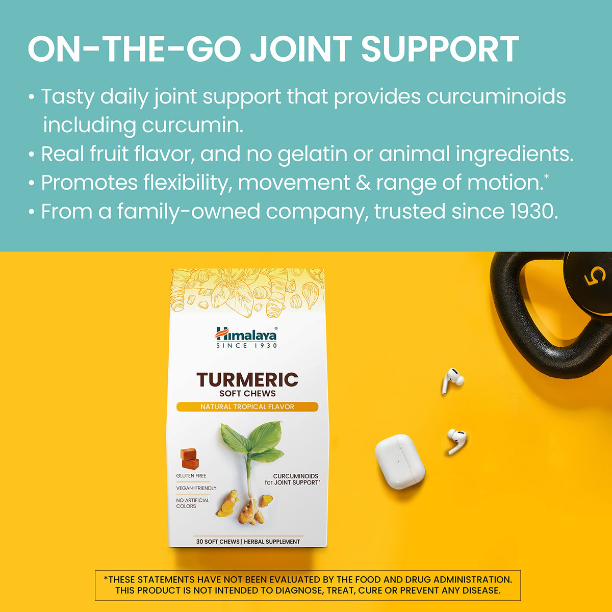 Himalaya Turmeric Chews with Curcumin Joint Support - 30 Soft Chews - image 3