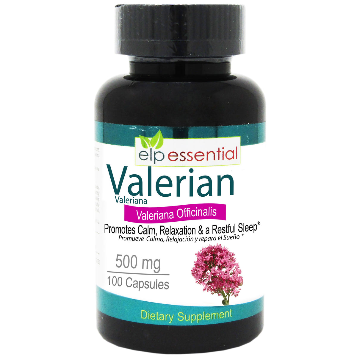 ELP ESSENTIAL Valerian Root 500mg Organic Capsules - 100 Count