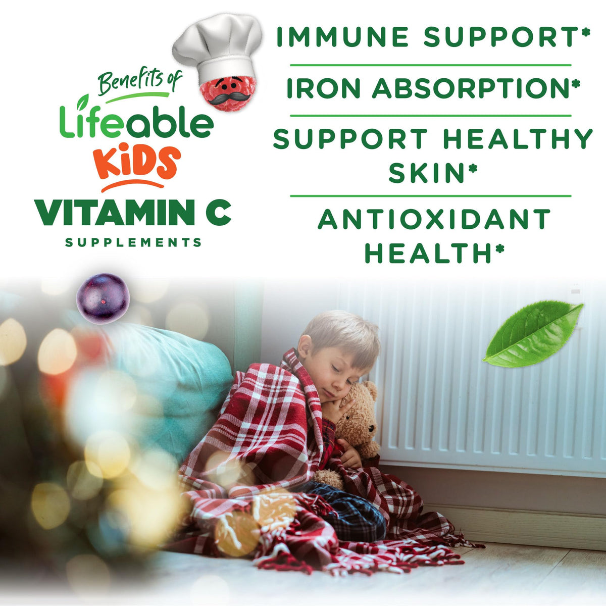 Lifeable Kids Vitamin C Gummies for Immune Support - 90 Count - image 3