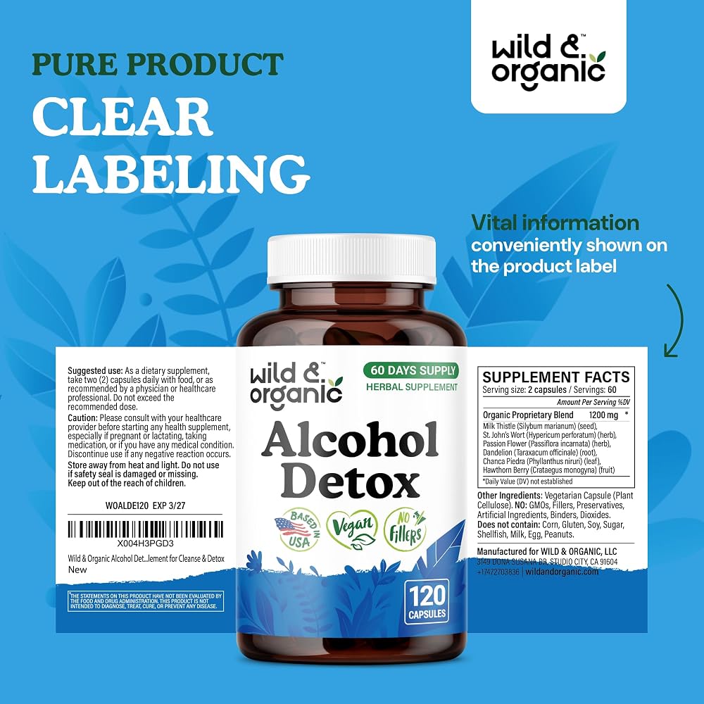 Wild & Organic Alcohol Detox Capsules - Liver & Kidney Support